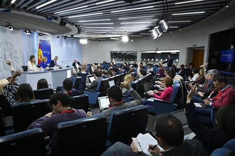 18/03/2025. Rueda de prensa tras el Consejo de Ministros: Sara Aagesen, Pilar Alegría y Ángel Víctor Torres. La ministra para la Transición ...